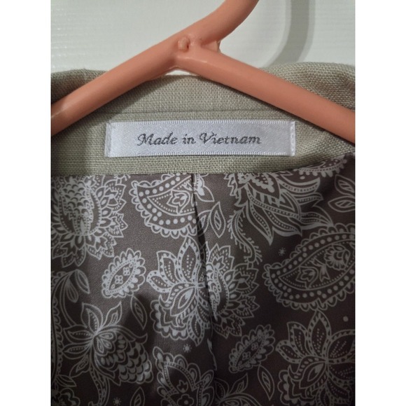 Chaps Linen Blazer Sportcoat Tan, 46R - Picture 5 of 8